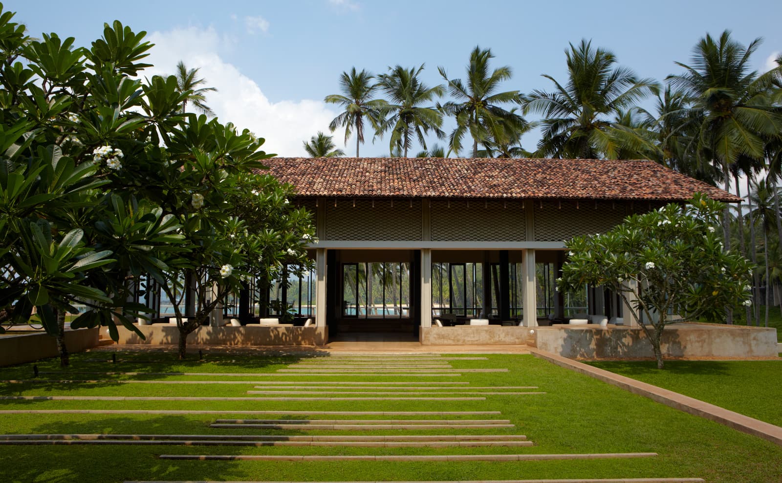 Quiet dining lounge at dusk